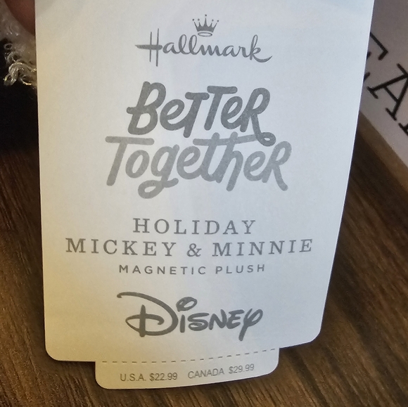 Mickey & Minnie Mouse Hallmark Magnetic Plush Santa Disney 5 In Toy Collectible - Picture 2 of 11